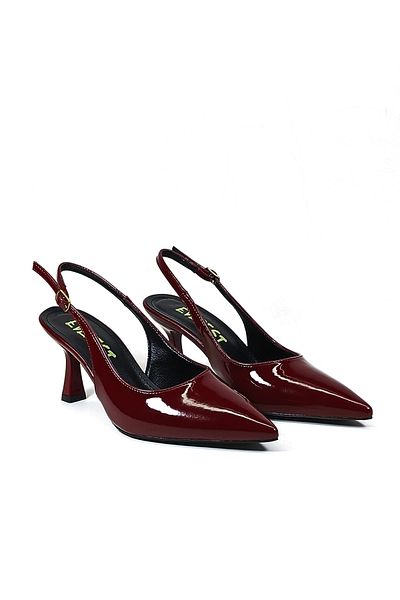 Everest Women's Burgundy Patent Leather Stiletto Heeled Shoes Heel Height 7cm