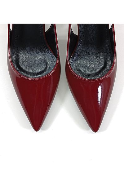 Everest Women's Burgundy Patent Leather Stiletto Heeled Shoes Heel Height 7cm