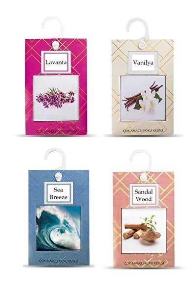 Svein 4'lü Dolap İçi Ayakkabılık Çekmece Kokusu Banyo Oda Kötü Koku Torbası Ö...