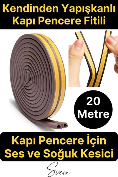Svein Pvc Doğrama Pencere Fitili İzolasyon Bandı Kendinden Yapışkanlı Kahve K...