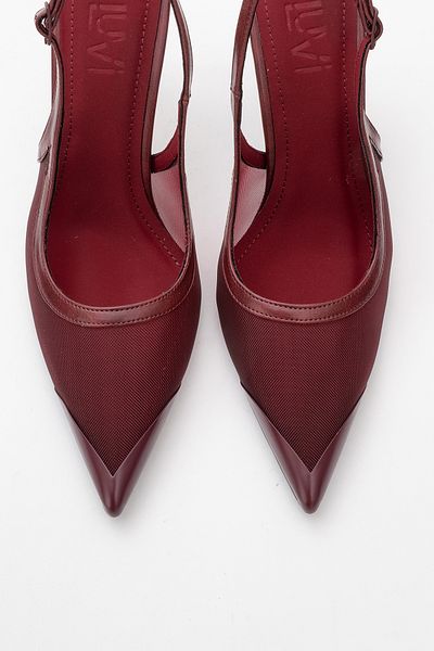 LuviShoes Γυναικεία ψηλοτάκουνα παπούτσια VENAS Burgundy Mesh