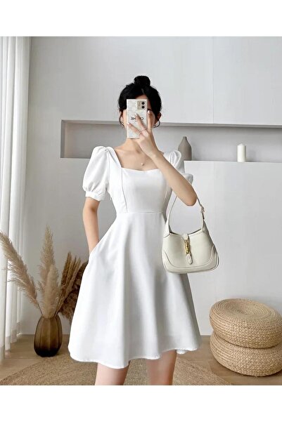 Styling Park Balon Kol Cepli Mini Elbise Davet Balo Mezuniyet Özel Gün