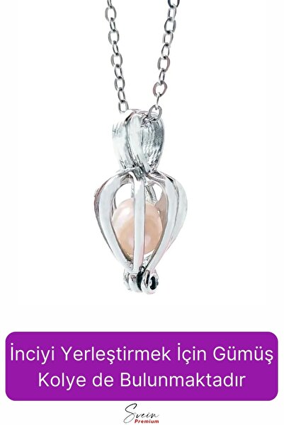 Svein Özel Üretim Kutulu İstiridye İçinde Sevgiliye Anneye Gerçek İnci Kolye Hediye Kadın Aksesuar Seti