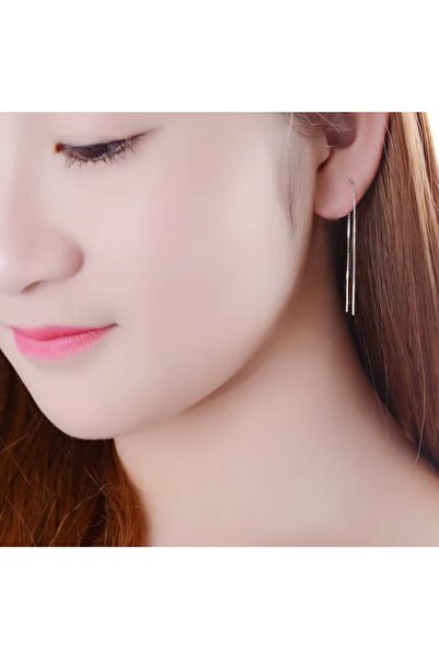 TakıConcept 9 cm Presli Yılan Zincir Küpe, Kadın Küpe, Uzun Küpe