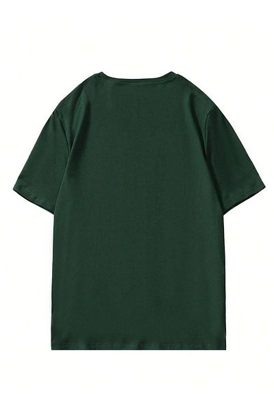CLAYES Πράσινο μπλουζάκι παραλίας με στάμπα Oversize - Crew Neck, κοντό μανίκι