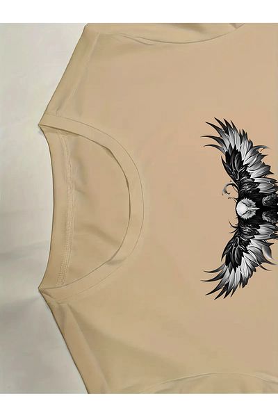 EFFRENATU Σετ μπλουζάκι και παντελόνι με στάμπα Attacking Bird Plus Size, Cool Design