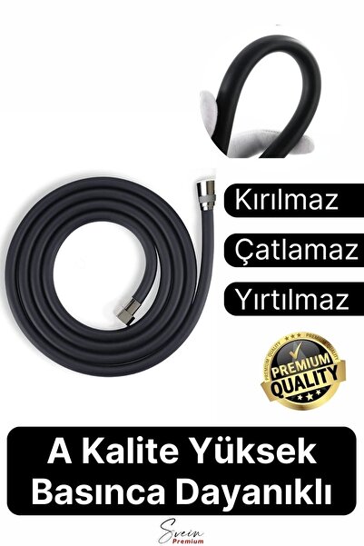 Svein Siyah Dayanıklı Esnek Kırılmaz Çatlamaz Patlamaz Sızdırmaz Pvc Banyo Du...