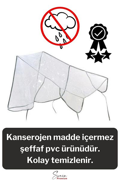 Svein Premium Baby Stroller Pushchair Transparent Raincoat Wind Blocking Protective Oilcloth Cover Durable