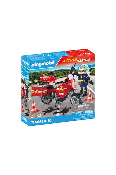 Playmobil Playmobil-MOTOCICLETA DE POMPIERI LA LOCUL ACCIDENTULUI