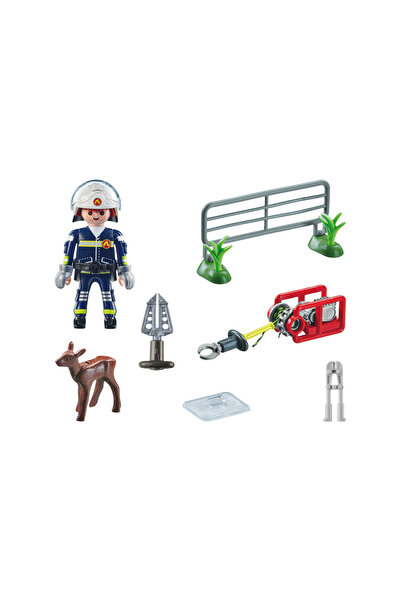 Playmobil Playmobil-MISIUNEA POMPIERULUI DE SALVARE A ANIMALULUI