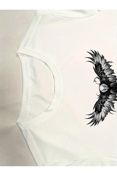 EFFRENATU Μοντέρνα ρούχα αρπακτικά πουλιά με στάμπα στο κάτω μέρος Φούτερ κοστούμι Oversize Crew λαιμόκοψη