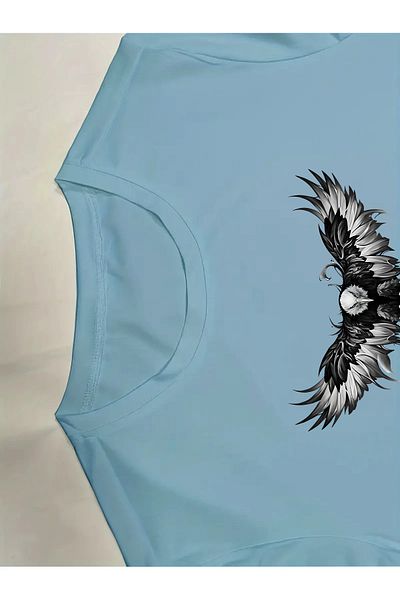 EFFRENATU Σετ μπλουζάκι και παντελόνι με στάμπα Attacking Bird Plus Size, Cool Design