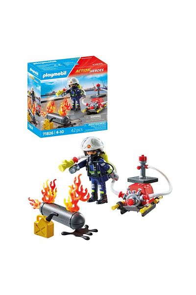 Playmobil - Playmobil firefighter with water pump