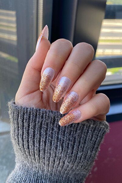 Vitastyle 12'Lİ YAPIŞTIRICILI BAKIR RENK SİM DETAYLI TAKMA TIRNAK