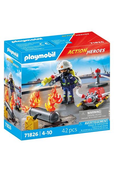 Playmobil - Playmobil firefighter with water pump