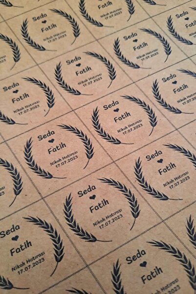 Emtory Home 144 Adet Kraft Etiket Kağıt - İsim Etiketi - Söz Etiketi - Nişan ...