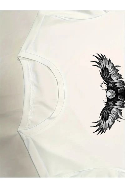 EFFRENATU Σετ μπλουζάκι και παντελόνι με στάμπα Attacking Bird Plus Size, Cool Design