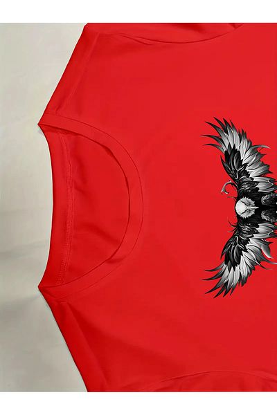 EFFRENATU Attacking Bird Oversized Print T-Shirt and Pants Set, Cool Design