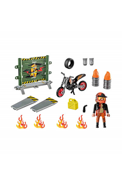 Playmobil - Stuntshow Biker Set And Firewall