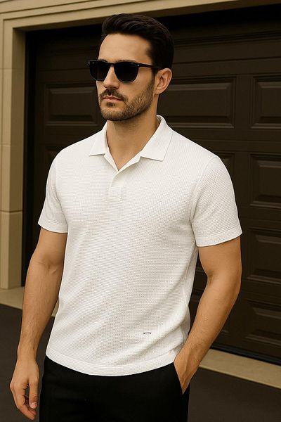 Delpino Ανδρικό βαμβακερό μπλουζάκι Polo Neck Regular Fit