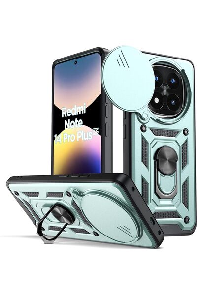 Rivor Xiaomi Redmi Note 14 Pro Plus+ 5G Kılıf Kamera Sürgülü Standlı Yüzüklü ...