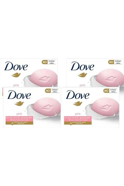 Dove Dove Pink Beauty Bar Soap with Moisturizing Cream, 4 Bars