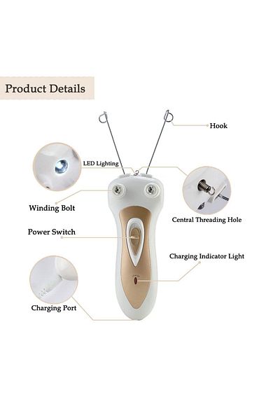 fulina Electric Therading Removers, Minimizes Pain, Safe, Epilation Of Body Parts, White