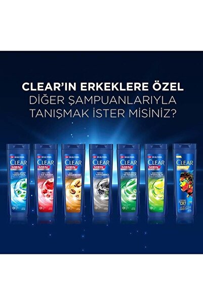Clear Men Kepeğe Karşı Etkili Şampuan Cool Sport Menthol Ferahlatıcı Mentol Etkisi 350 Ml
