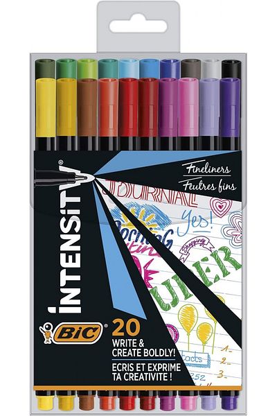 Bic İntensity Fineliner 20Pcs Fine Tip Writing Pen / 1011728