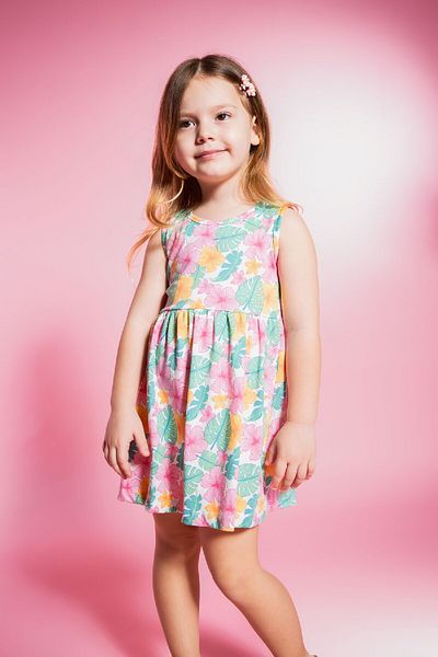 DeFacto Baby Girl Patterned Sleeveless Dress C0074A524SM