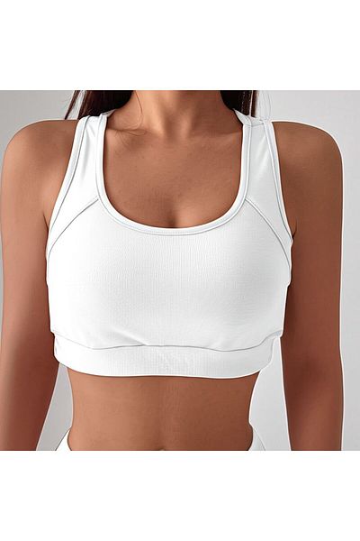 Lucky Line Women's Combed Cotton Sports Bustier Sporty Crop