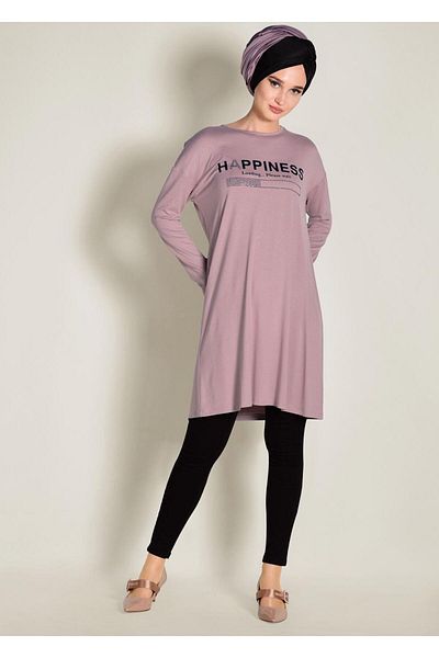 Alvina 4365 Model Printed Basic Tunic