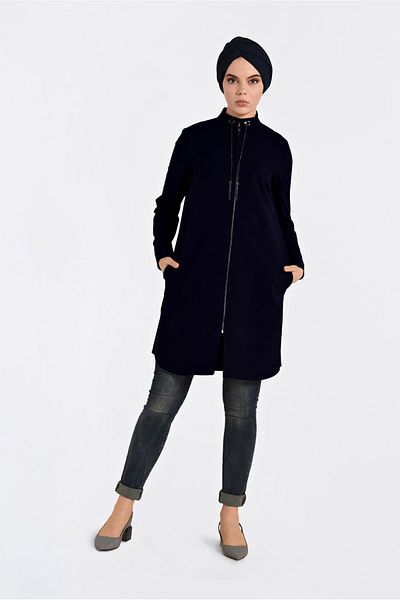 Alvina Hakim Collar Laces Chain Detail Tunic 4772
