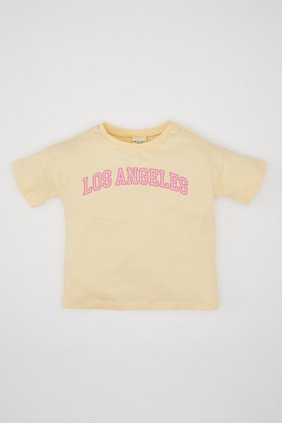 DeFacto Baby Girl - Crew Neck Printed Short Sleeve T-Shirt C0015A524Sm