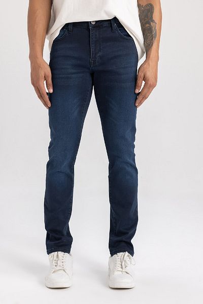 DeFacto Pedro Slim Fit Штани з вузькою талією з нормальною талією з джинсової тканини C3905AX24SP