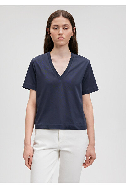 Mavi Μπλε μπλουζάκι με λαιμόκοψη V, βαμβακερό Mercerized - Regular Fit1612701-85315