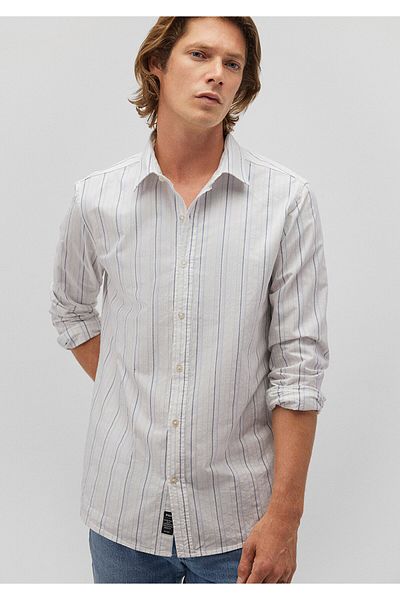 Mavi Λευκό ριγέ Slim Fit πουκάμισο - 0211144 -70872