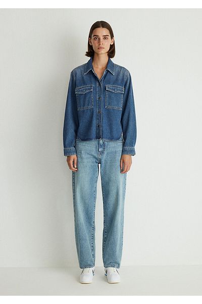 Mavi Cămașă Crop Tia Indigo Blue - Croială scurtă 1210820 -87817