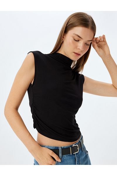 Koton Black Viscose Sleeveless T-shirt For Women