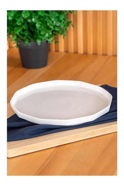 ACAR Hexagon Art 21 cm 6 Pieces Porcelain Dessert Plate Bhm-05356