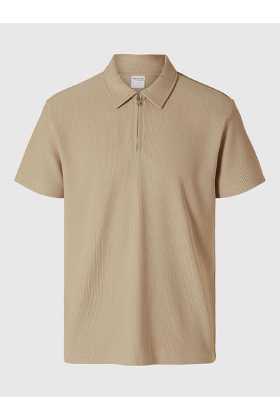 Selected Homme Polo shirt Half-Zip Plissee