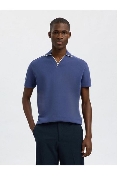 Selected Homme Polo shirt Baumwollmix V-Ausschnitt