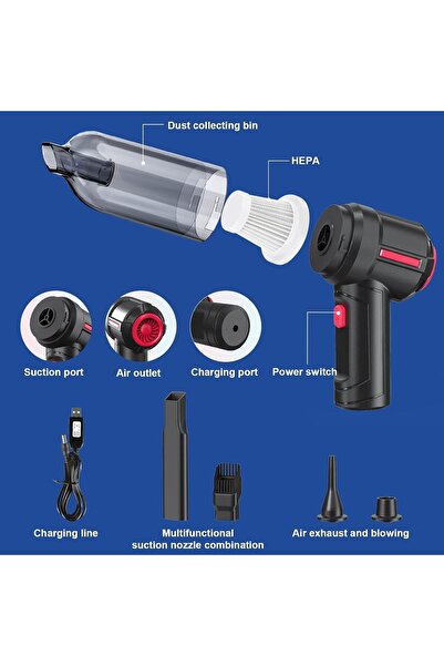 COOYA 3-in-1 Computer Vacuum Cleaner,Portable Handheld Cordless Air Duster,120W,for PC,Laptop,Keyboard