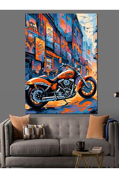 Tablomega Pânză decorativă pentru motociclete Chopper - MDF Lemn