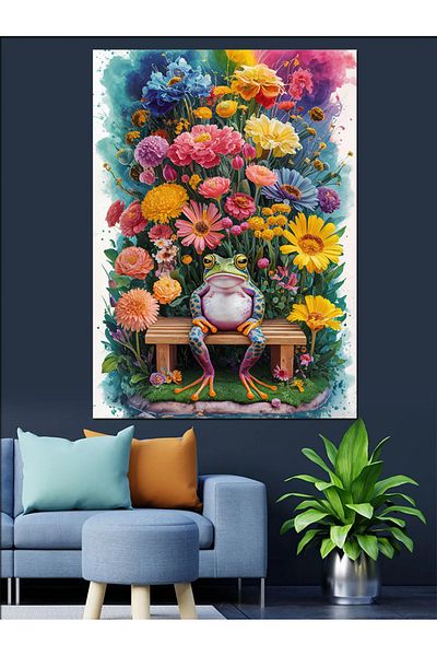 Tablomega Pânză decorativă Flori și prințul broască - Lemn MDF