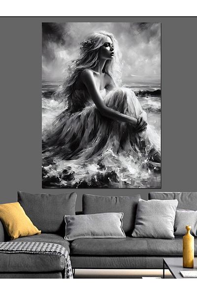 Tablomega Διακοσμητικός καμβάς Waves And Girl - Ξύλινος πίνακας MDF