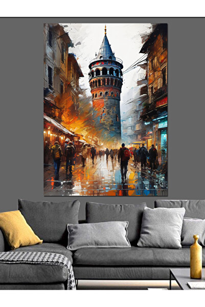 ekart İstanbul Galata Kulesi Dekoratif Kanvas - Mdf Ahşap Tablo