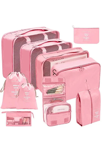 Choice 10 قطع وردية اللون، 7/8/9/10 قطع، مجموعة حقائب تخزين منظمة للسفر، حقيبة سفر، مجموعة مكعبات التعبئة، حقائب محمولة