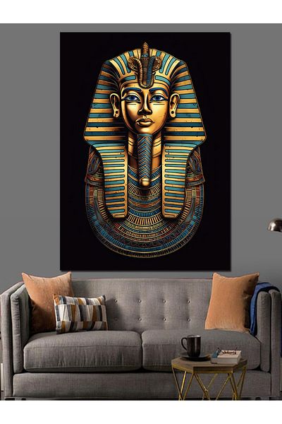 Tablomega Egipt Tutankhamon Mască Pânză Decorativă - Lemn MDF Pictură