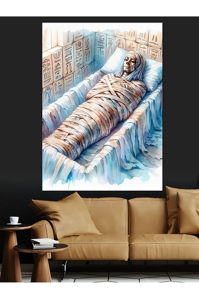 Tablomega Pânză decorativă mumie egipteană veche - pictură din lemn MDF